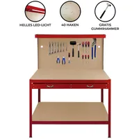 MONSTER SHOP Monster Racking Werkbank Rot Werkstatt Lochwand Schublade Led Leuchte Diy