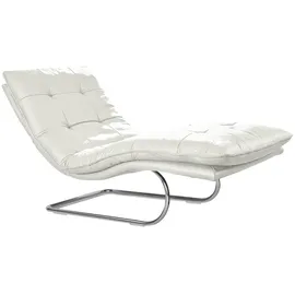 W.Schillig Relaxliege daily dreams Leder 75 x 91 x 170 cm Weiß mit Kissen