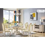 Set Sessel Stuhl Gruppe Garnitur Echtholz Lehn 4x Stühle Esszimmer Barock
