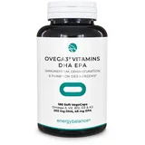 Ovega3® Omega 3 Algenöl Kapseln - DHA & EPA 250mg – Omega 3 mit Vitamin D3, K2, B12– Vegan - Glutenfrei, GVO frei - OHNE Gelatine – Nahrungsäquivalent – Bioverfügbar - 180 VegeCaps