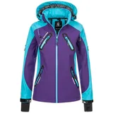 Rock Creek Damen Softshell Jacke Windbreaker Regenjacke Übergangsjacke Softshelljacke Damenjacke Regenmantel Outdoorjacke Kapuze D-441 Violett XXL - XXL