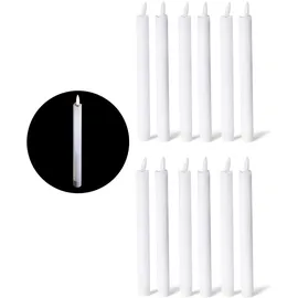 Novaliv LED Stabkerze 12 St. weiß