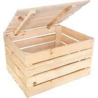Creative Deco Holzkiste mit Deckel 27,5 x 20 x 21,5 cm 1-tlg. beige