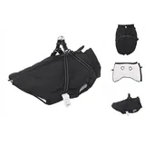 vidaXL Hundemantel mit Geschirr Wasserdicht Reflektierend Schwarz 6XL