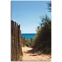 Leinwandbild ARTLAND "Strandzugang zum Serignan Plage", beige (farbe bild(er): naturfarben), B:60cm H:90cm T:1,8cm, Canvas, Leinwand, Bilder, auf Keilrahmen gespannt