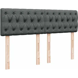 vidaXL Boxspringbett mit Matratze Dunkelgrau 140x200 cm Stoff