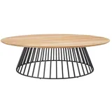 Solpuri Beistelltisch Grid - 110 cm rund / 30 cm hoch 305 - anthrazit 400 - Teak