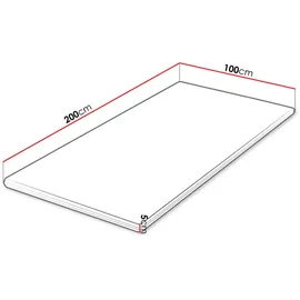Mirjan24 Topper Profil 100 x 200 cm weiß