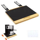 MinBoo Bambus-Geräteschieber, Schiebe-Tablett für Kaffeemaschine, Küchen-Arbeitsplatte, Rolltablett, lässt sich leicht unter den Schrank schieben, breit, mittelgroß (35,6 cm B x 33 T)