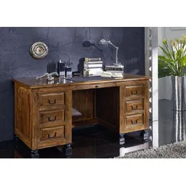 Massivmoebel24 Schreibtisch New Boston Sheesham braun