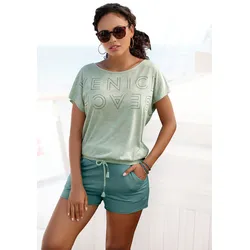 Rundhalsshirt, mit Logoprint, T-Shirt, sommerlich-sportlicher Look, Gr. 32/34, mint, , 66612322-32