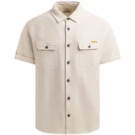 Camp David CAMP DAVID, Herren, Gr. S, Normalgrößen, beige (kitt), Piqué, Material: 100% Baumwolle, Strukturmuster, regular fit normal, Umschlagsaum, Hemden, mit Klappentaschen