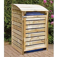 Mülltonnenbox 1er aus Holz | Mülltonnenverkleidung für eine Mülltonne bis 240 Liter | wetterfest | Mülltonnenabtrennung | Mülltonnenhaus | Mülleimerbox