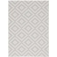 Pergamon In & Outdoor Teppich Flachgewebe Marbella Fliesenoptik Grau, 80x150cm