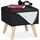 Relaxdays Hocker Fußhocker quadratisch Polyester 100 x 46 x 100 cm Schwarz