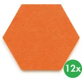 Akustikplatte, Sechseck, 30x26 cm, 12 Stk, orange