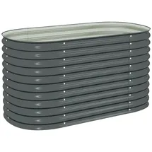vidaXL Garten-Hochbeet verzinkter Stahl 160 x 80 x 81 cm Grau