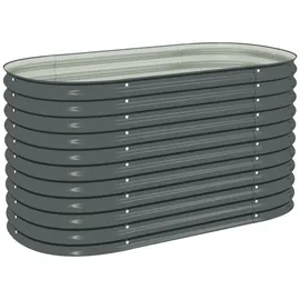 vidaXL Garten-Hochbeet verzinkter Stahl 160 x 80 x 81 cm Grau