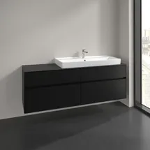 Villeroy & Boch Collaro Waschtischunterschrank C030B0VL 160x54,8x50cm, Waschtisch rechts, LED-Beleuchtung 12W, Volcano black