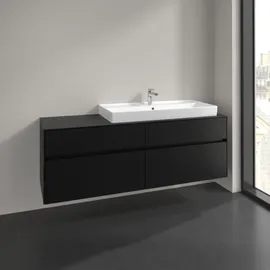 Villeroy & Boch Collaro Waschtischunterschrank C030B0VL 160x54,8x50cm, Waschtisch rechts, LED-Beleuchtung 12W, Volcano black