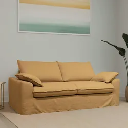 Oviala Business Bettsofa aus Stoff 3-Sitzer ockerfarben