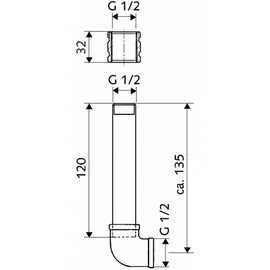 Schell Urinal-Zulaufgarnitur G 1/2 IG, für Wandeinbau-Druckspüler