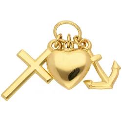 Ketten-Anhänger ADELIA ́S "333 Gold Anhänger Glaube-Liebe-Hoffnung", gold, Schmuckanhänger, Damen, Gold, Goldschmuck für Damen