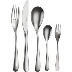Besteck-Set PINTINOX "Swing Mystique", silber (silberfarben), 30 tlg., Edelstahl 18/10, Essbesteck-Sets, Optik sandgestrahlt