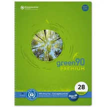 Staufen Collegeblock green PREMIUM Lineatur 28 kariert DIN A4 Innen- und Außenrand, 1 Block