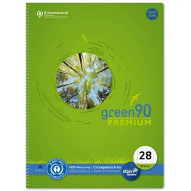 Staufen Collegeblock green PREMIUM Lineatur 28 kariert DIN A4 Innen- und Außenrand, 1 Block