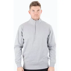 Viertel Zip -Schweiß - grau - Mann - TeeShoppen