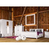 JVmoebel Komplettschlafzimmer Elegantes Schlafzimmer Set in Weiß mit Holz-Nachttischen und Stauraum, (5-tlg), Made in Europa weiß