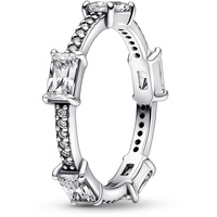 PANDORA Timeless Rechteckige Steine Funkelnder Pavé-Ring in Sterling-Silber mit Cubic Zirkonia Timeless Collection, Größe 52, 192397C01-52