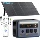 1800W Tragbare Powerstation mit 400W Solarpanel, 1024Wh Solargenerator, 1 Std. Schnellladung, LiFePO4 Akku Power Station für Zuhause, Camping, Wohnmobil, Notfälle