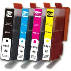 Kompatibel 4er Set HP 655XL Druckerpatronen Tinte von D&C
