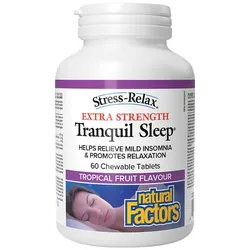 Natural Factors Tranquil Sleep Extra Strength (60 Kautabletten, Tropische Frucht)