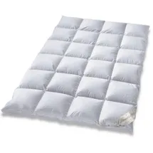 Bach's Bettenwelt Daunendecke Typ Eiderdaune Silverstar 90/10 Daune Klasse 1 Ganzjahresdecke mit Außensteg leicht und kuschelig Deutscher Hersteller Klimaneutral hergestellt vom Bettenfachgeschäft (155x220 cm)