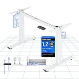 FlexiSpot EN1 Höhenverstellbarer Schreibtisch Gestell mit 2 Haken und Höhenmemory-Funktion&LED-Höhenanzeige, Elektrisch Tischbeine (Weiß) - Weiß
