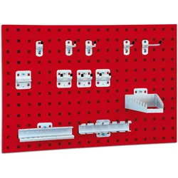 BRB System-Lochplatte mit Haken- und Halter-Set, verkehrsrot