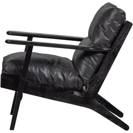 Woood Sessel Houston Leder 71 x 86 x 71 cm schwarz