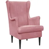 vidaXL Sessel Rosa Samt 1 x 1 x 1 cm Rosa mit Kissen