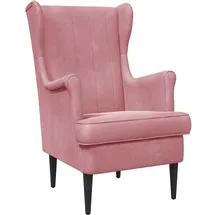 vidaXL Sessel Rosa Samt 1 x 1 x 1 cm Rosa mit Kissen