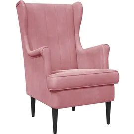 vidaXL Sessel Rosa Samt 1 x 1 x 1 cm Rosa mit Kissen