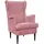 vidaXL Sessel Rosa Samt 1 x 1 x 1 cm Rosa mit Kissen