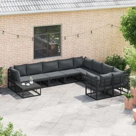 vidaXL Garten-Lounge-Set 9-tlg. schwarz