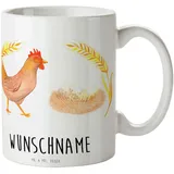 Mr. & Mrs. Panda Personalisierte Tasse Huhn Stolz - Personalisierte Geschenke, Geburt, Bauernhof, Tasse mit Namen, Namen, Hoftiere, Namenstasse,