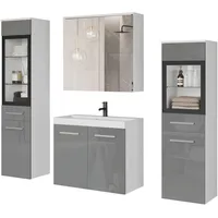 WELLTIME »MADRIT II, Schrank mit Waschbecken, 2 Hänger, Spiegelschrank«,