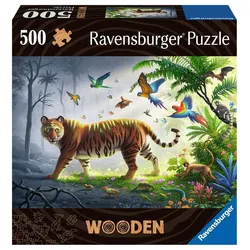Ravensburger Puzzle - WOODEN Puzzle - Tiger im Dschungel - 500 Teile