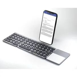 Renkforce RF-FWK-250 Bluetooth® Tastatur Deutsch, QWERTZ Grau, Schwarz