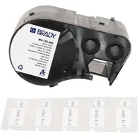 Brady Etiketten für Etikettendrucker BMP51/BMP53/M511-240 Klebeetiketten - Schwarz auf Weiß (25,40 mm (B) x 12,70 mm (H) x 9,53 mm (∅)) - M5-120-499